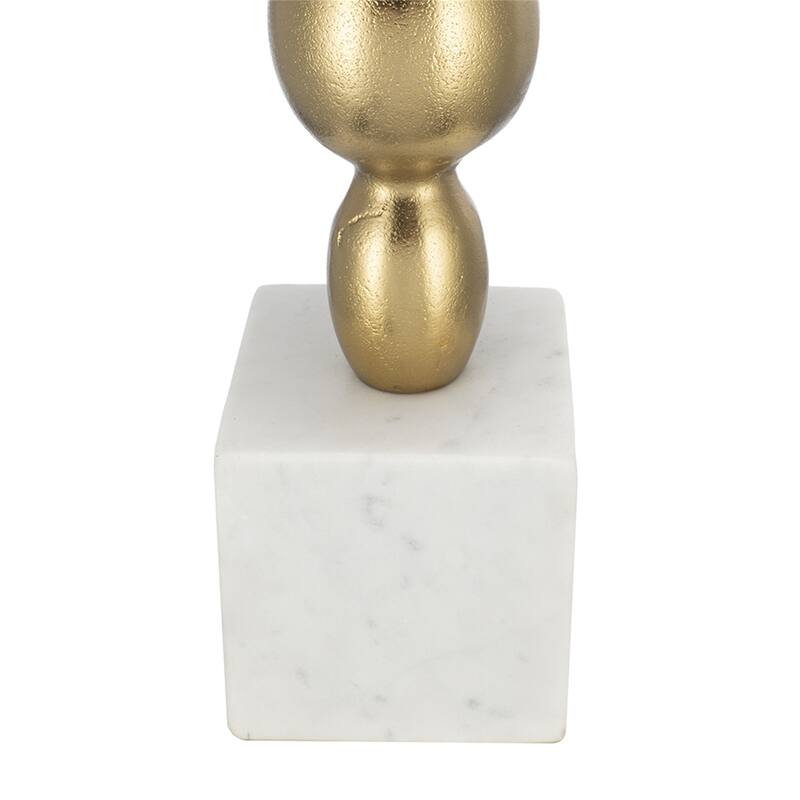 D15x29.5" Gold and White Table Lamp with Round Four Tiered Body