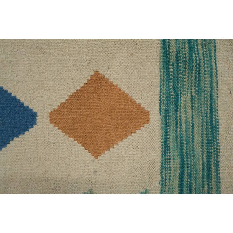 Hand Woven Oriental 100% Wool Carpet Southwestern Tribal Multi-Colored Kilim Area Rug - 11' 6'' X 8' 2''