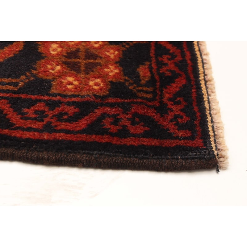 ECARPETGALLERY Hand-knotted Baluch Dark Navy Wool Rug - 3'4 x 6'3
