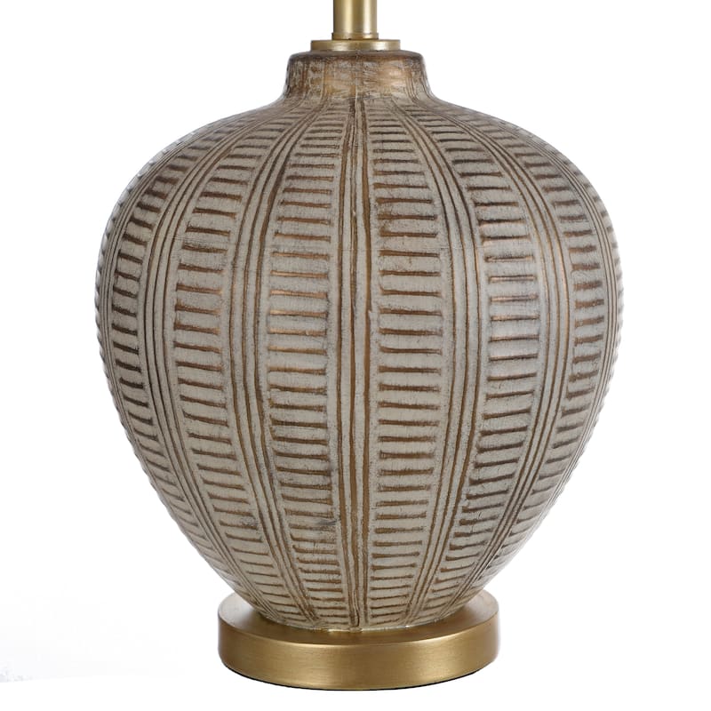StyleCraft Baffo Gold and Cream Resin with Antiqued Brass Metal Table Lamp