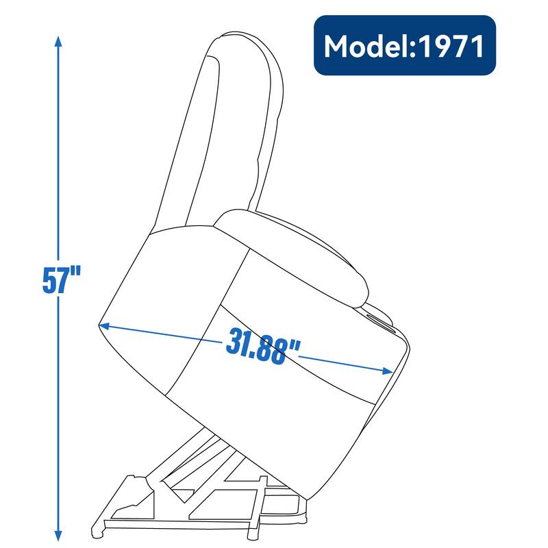 Roomfitters Oversized Power Lift Recliner, Heavy Duty Massage Chair with USB A & C Ports and Dual Cup Holders