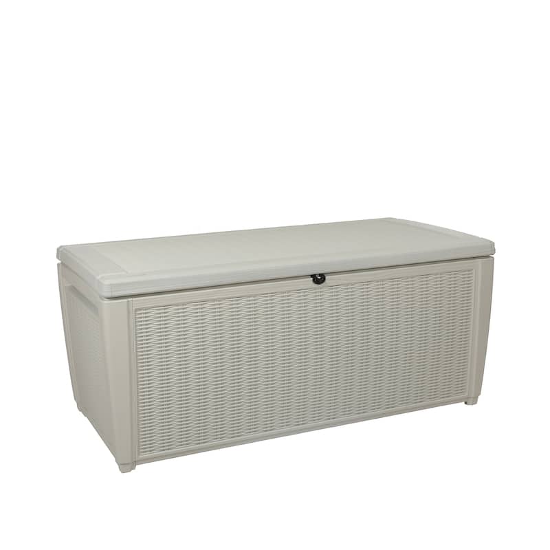 Keter Sumatra 135 Gallon Large Durable Resin Outdoor Storage Deck Box For Furniture and Supplies