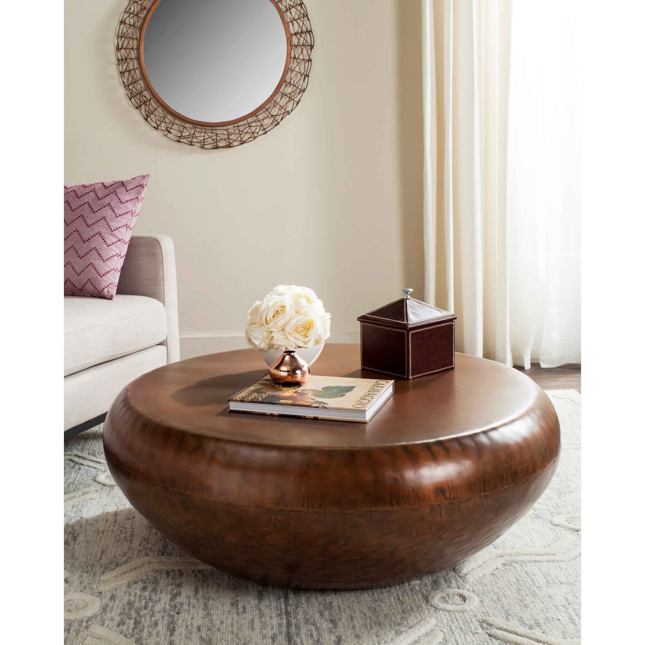 Copper topped coffee table discount