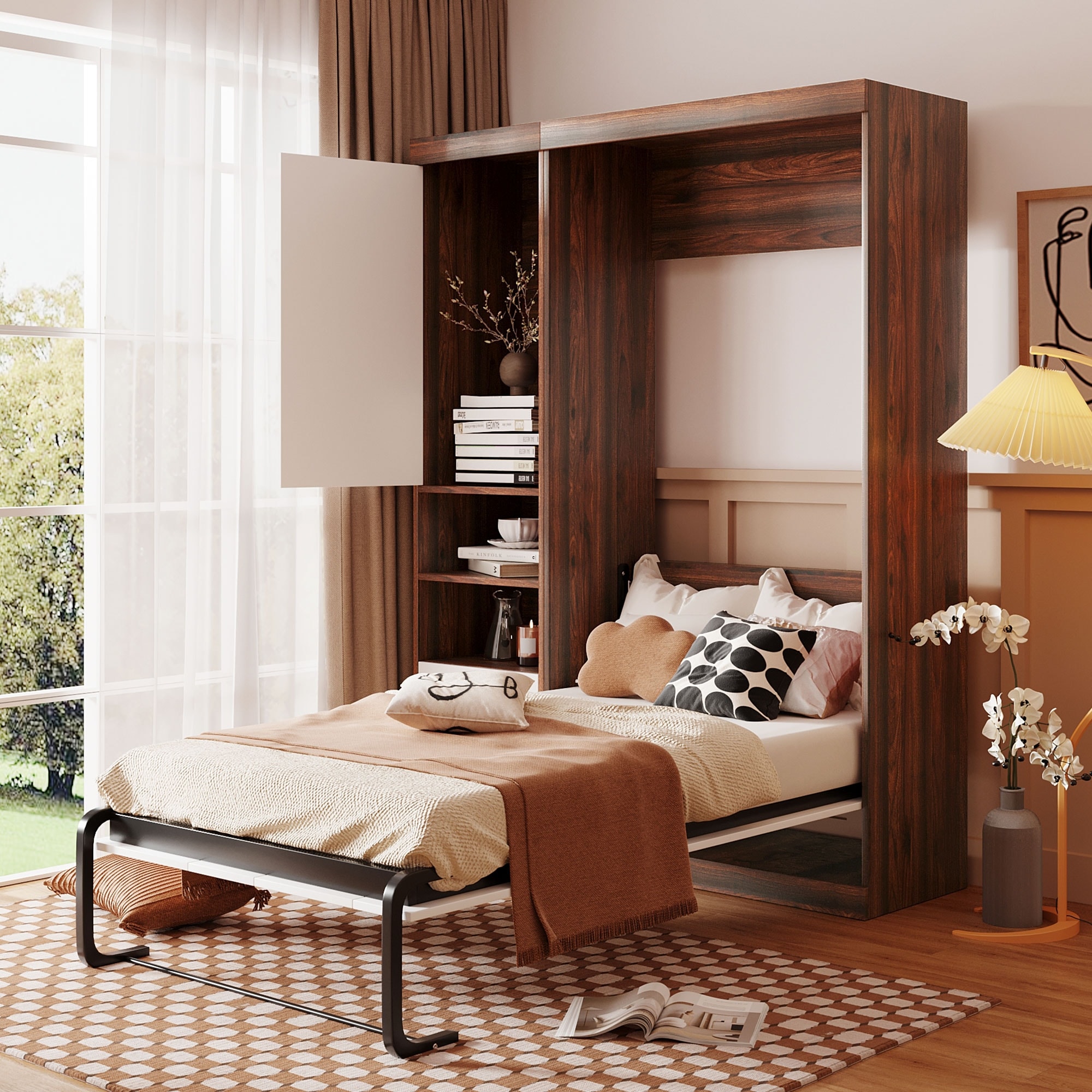 Walnut murphy best sale bed