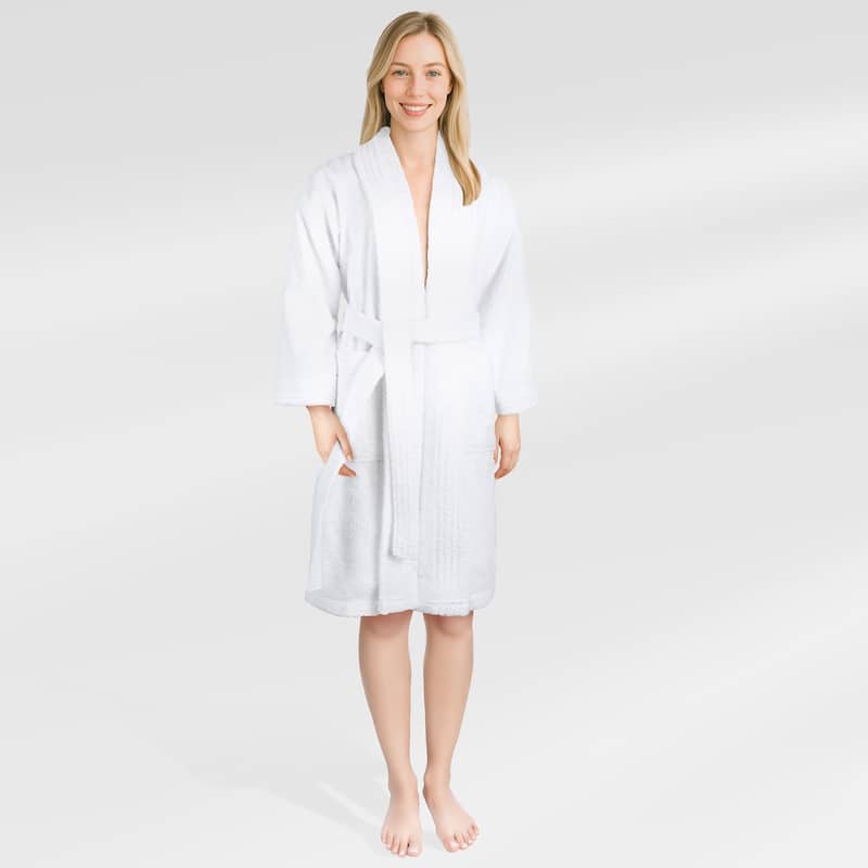 American Soft Linen Women's 100% Cotton Terry Bathrobe - Soft, Absorbent, Quick Dry Turkish Robes for Women