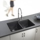 preview thumbnail 4 of 9, Houzer Quartztone 33" Double Basin Undermount Kitchen Sink with 60/40