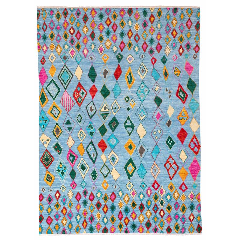 ECARPETGALLERY Hand-knotted Shalimar Sky Blue Wool Rug - 9'1 x 12'3