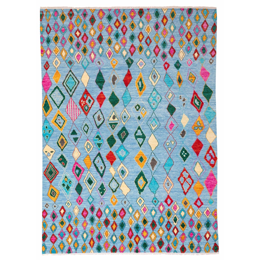 ECARPETGALLERY Hand-knotted Shalimar Sky Blue Wool Rug - 9'1 x 12'3