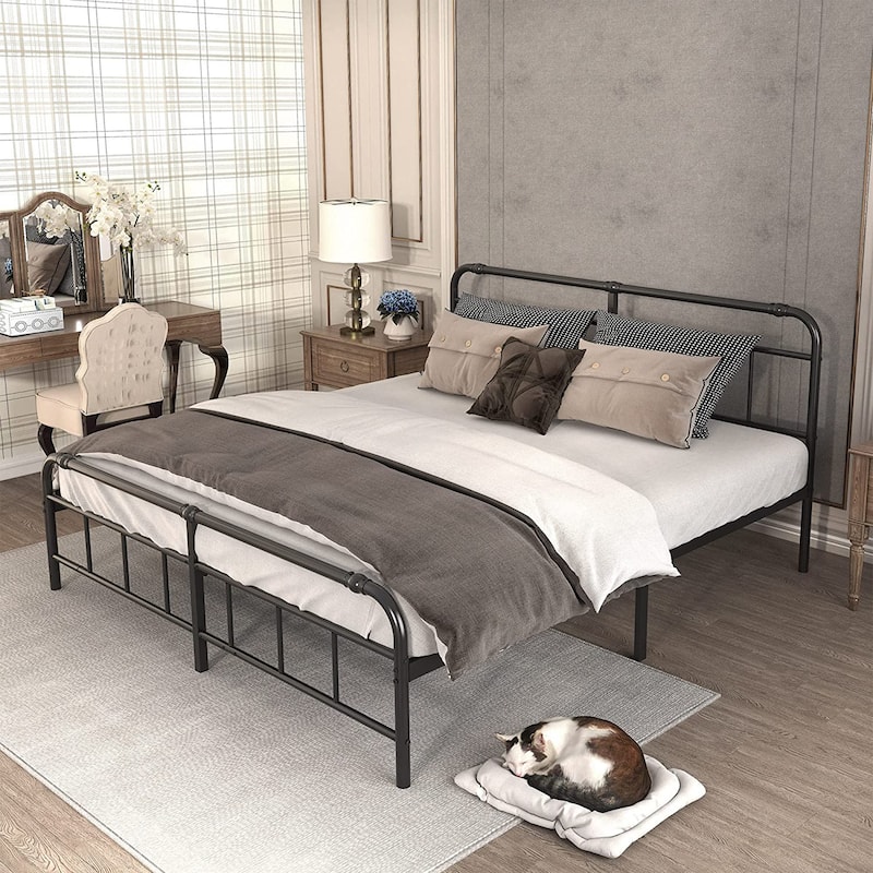 Heavy Duty Metal Platform Steel Slat Mattress Foundation