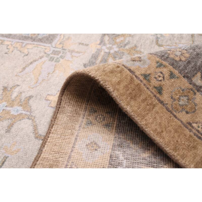 ECARPETGALLERY Hand-knotted Jules Sultane Light Grey Wool Rug - 10'0 x 13'10