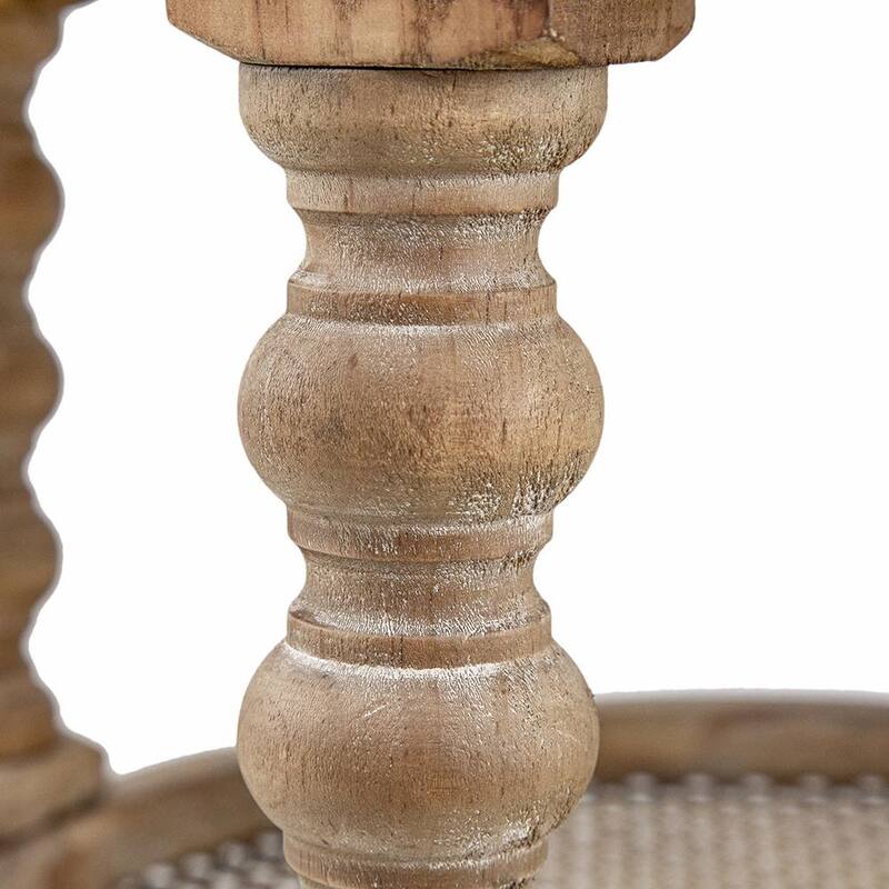 Round 3-Tiered Side Table, Natural Wood End Table