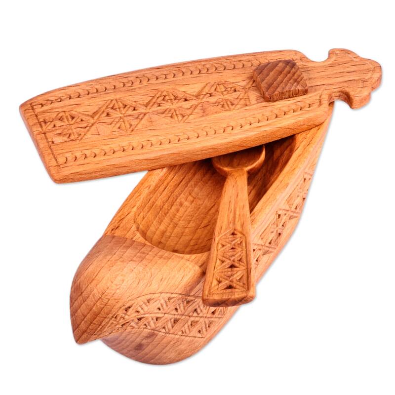 Novica Handmade Distant Flavors Wood Condiment Bowl