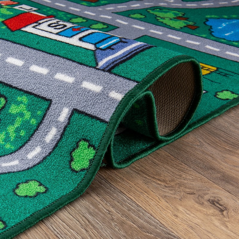 Kids Playmat Road Traffic Educational Non Slip Area Rug