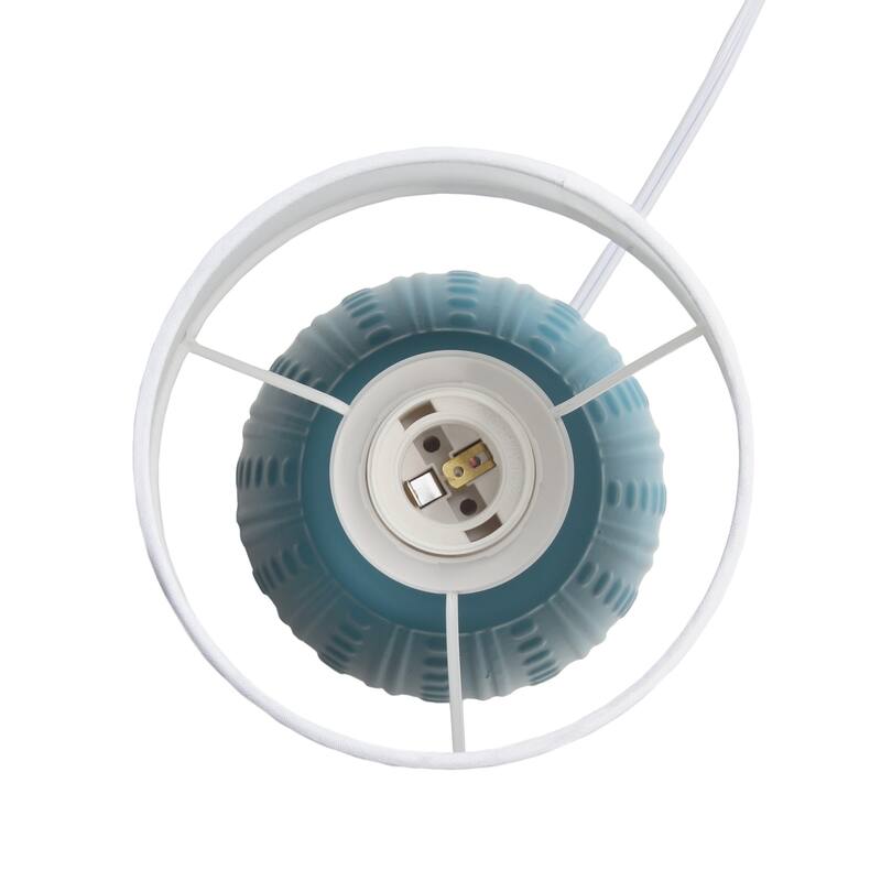 Mini Oval Table Lamp with Tapered Shade - 12.5" - Teal Blue