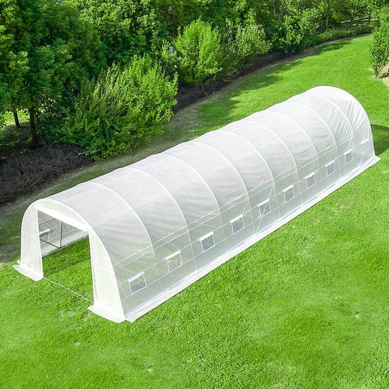 EROMMY Large Walk-in Greenhouse, Portable Greenhouse with 2 Roll-up Zippered Doors&20 Screen Windows, Tunnel Garden Plant