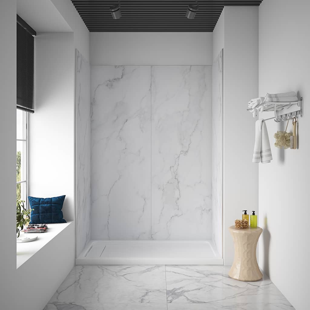 Ove Decors Arroyo 60 x 32 in. Solid Surface Alcove Shower Wall