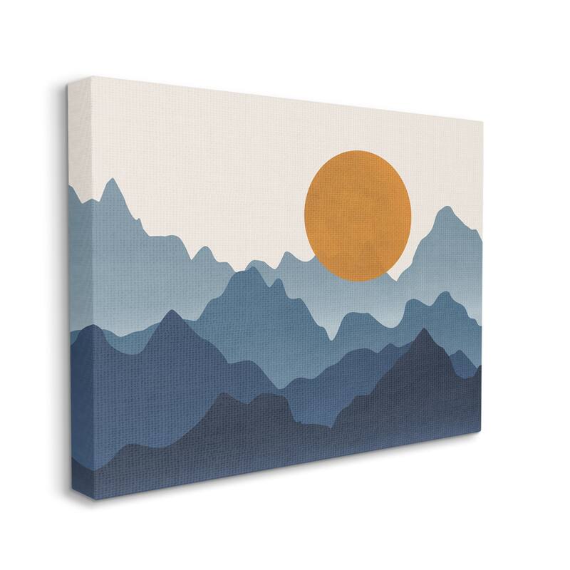 Stupell Rising Sun Jagged Layered Mountain Range Peaks Canvas Wall Art, Design by JJ Design House LLC