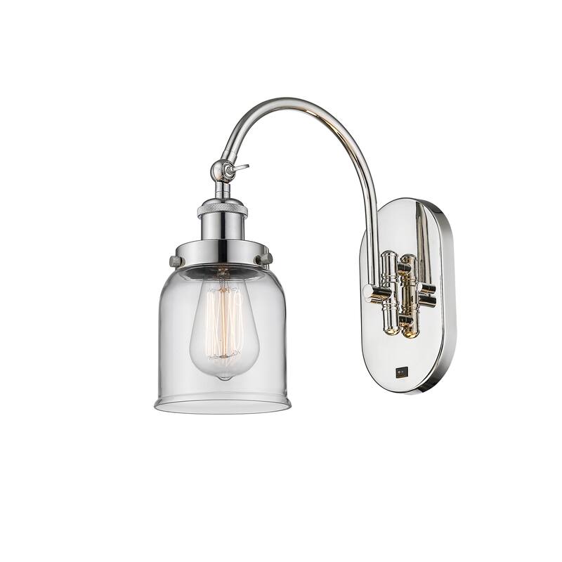 Innovations Lighting Franklin Restoration Bell - 1 Light 5" Sconce - Arm Swivels Side To Side - Clear/Polished Nickel