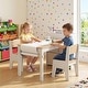 preview thumbnail 19 of 22, Costway Kids Art Table & Chairs Set with Paper Roll Wooden Craft Study - See Details