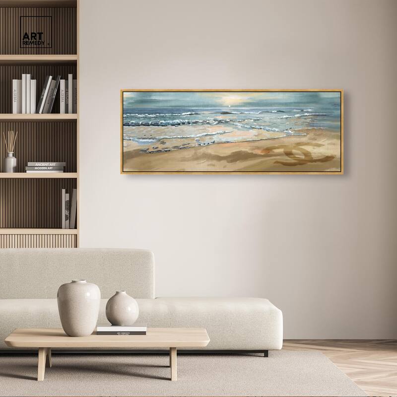 Relaxing Time at Beach Panoramic Canvas by Art Remedy