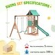 preview thumbnail 3 of 10, EROMMY 4‑in‑1 Outdoor Playset – Wood Swing Set with Slide, Climbing Wall & Adjustable Swings, Backyard Playground for Kids