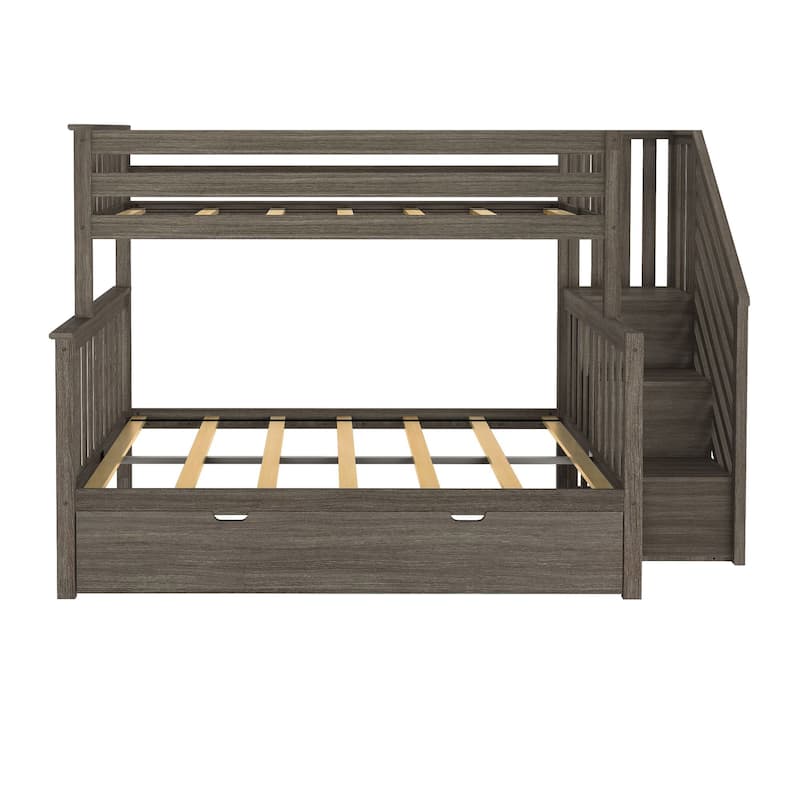 Max and Lily Twin over Full Staircase Bunk Bed with Trundle