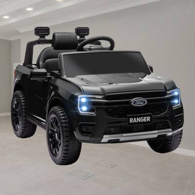 Licensed 12V Ford Ranger Kids Ride On Truck with Remote Control, Music, LED Headlights, and Toy Storage for Ages 3-6