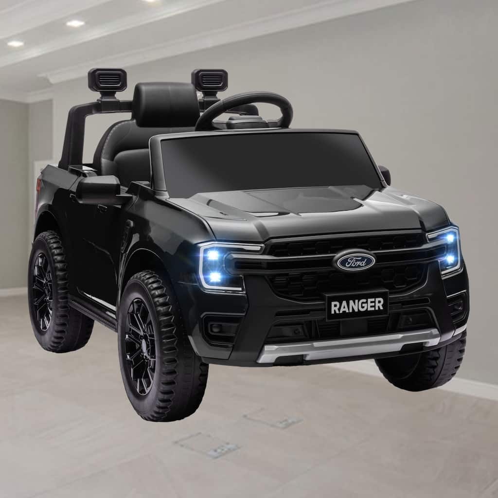Licensed 12V Ford Ranger Kids Ride On Truck with Remote Control, Music, LED Headlights, and Toy Storage for Ages 3-6