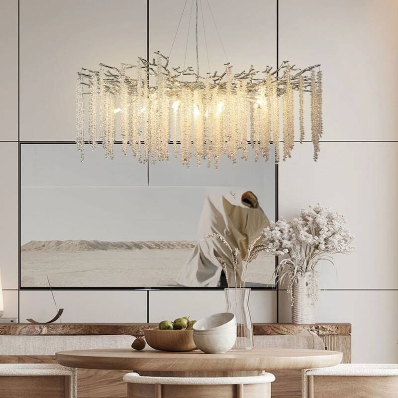 KAYLA 18-Light Crystal Chandelier, Luxury Round Tree Branches Chandelier