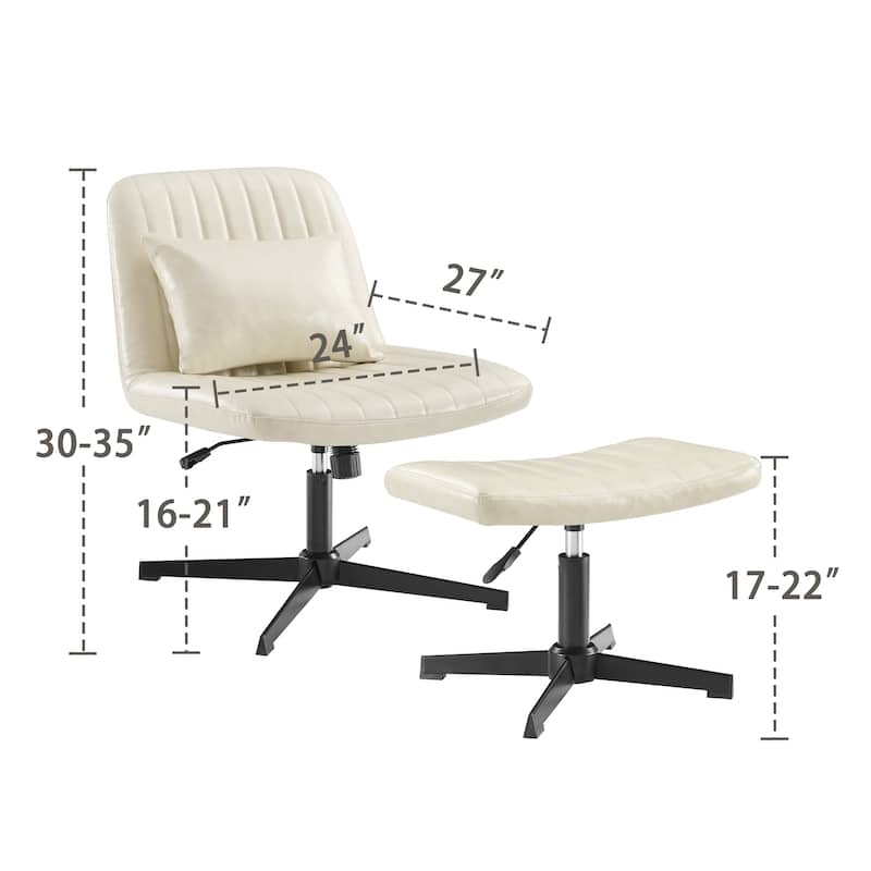 Art Leon Swivel and Adjustable Accent Chair with Ottoman