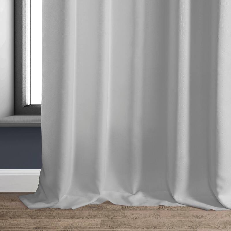 Exclusive Fabrics Italian Faux Linen Room Darkening Curtains (1 Panel) - Sophisticated Drapery for Versatile Décor