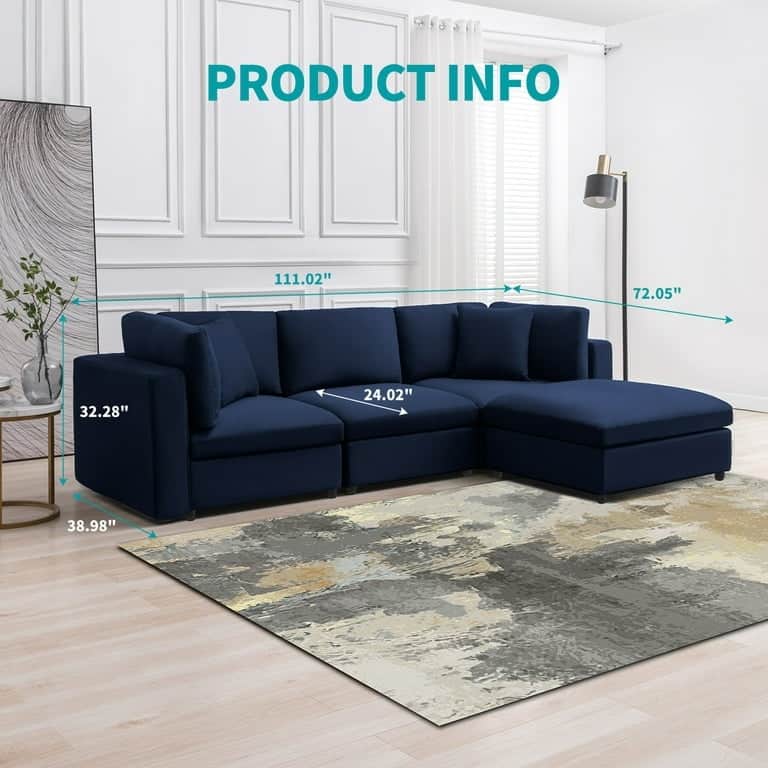 Mixoy Modern Convertible Sectional Sofa,L/U Shaped Corner Sleeper Sofa Couch,Modular Sectional Couches