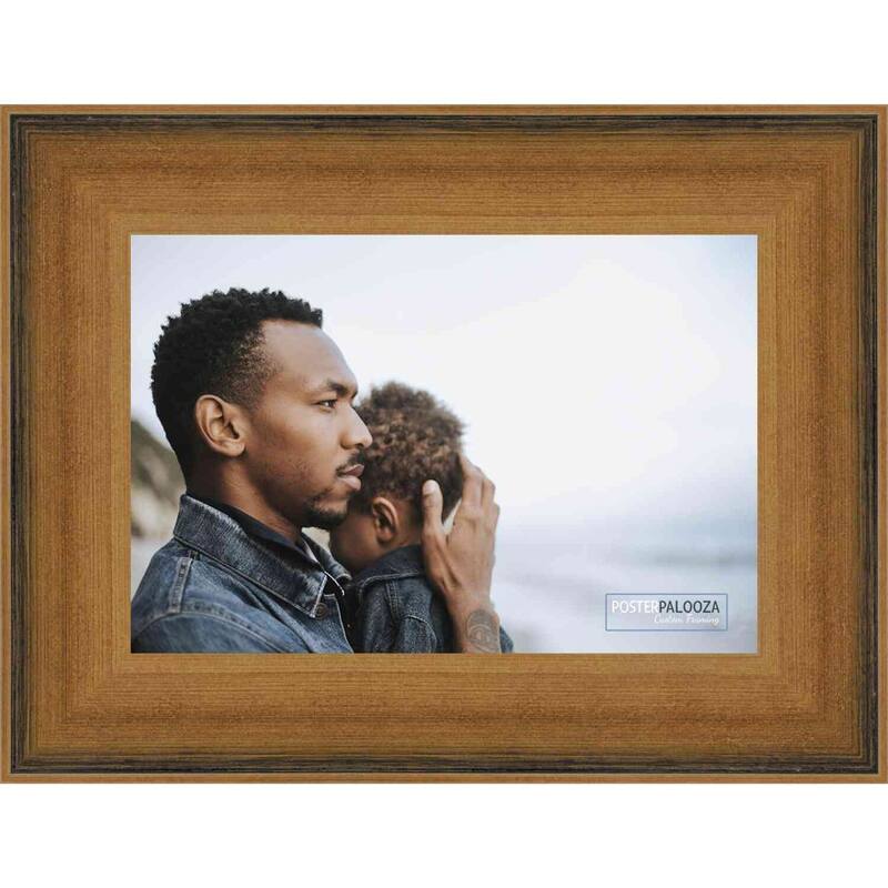 8x11 Contemporary Gold Complete Wood Picture Frame with UV Acrylic, Foam Board Backing, & Hardware