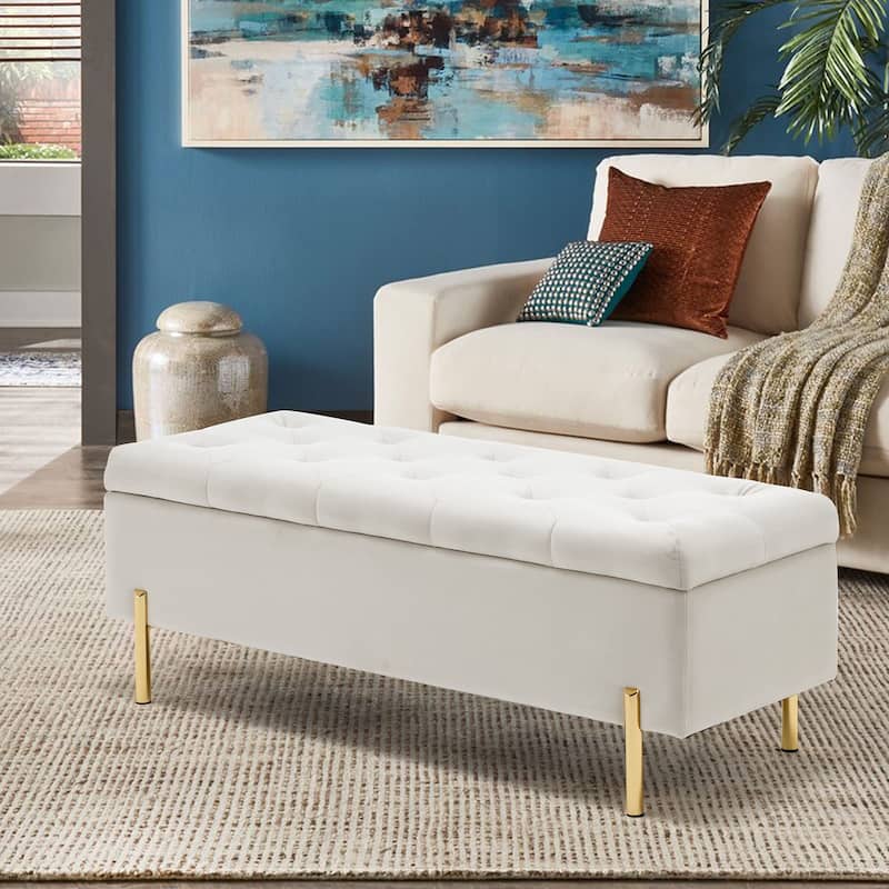 Andeworld End Of Bed Storage Bench,ottoman with storage for living room bedroom bench