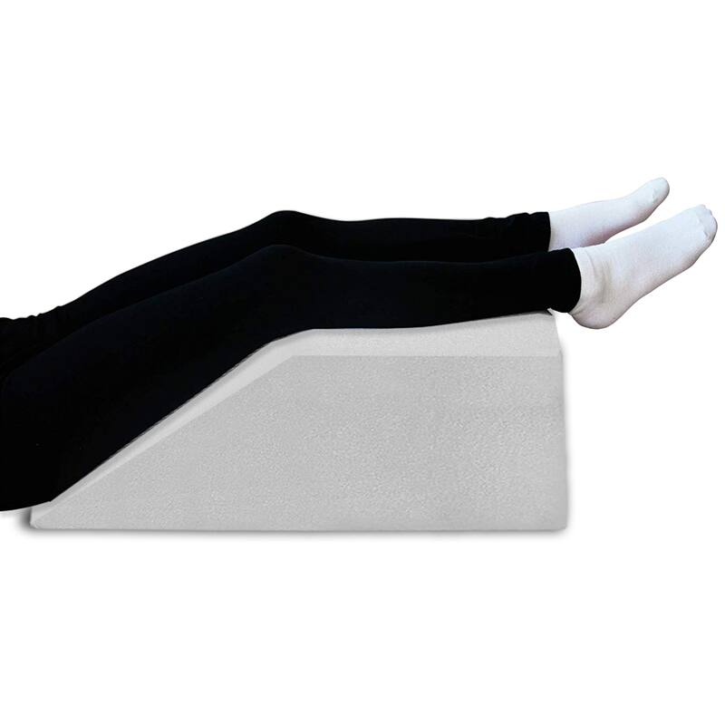 Leg Pillow - Full Foam Top, Leg Rest Elevating Foam Wedge- Relieves and Recovers Foot and Ankle Injury, Leg Pain, White