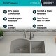 preview thumbnail 5 of 6, 32 Inch Lexicon Platinum Quartz Composite Drop-in Undermount Galaxy Concrete Kitchen Sink LP-7030-C-SO