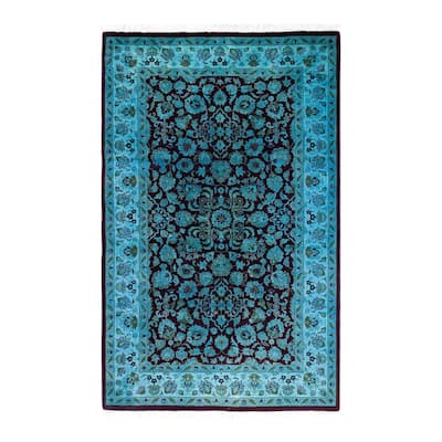 Contemporary Overdyed Wool Hand Knotted Area Rug - 3' 2" x 5' 0"