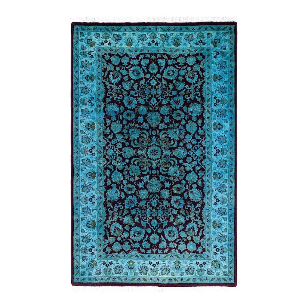 Contemporary Overdyed Wool Hand Knotted Area Rug - 3' 2" x 5' 0"