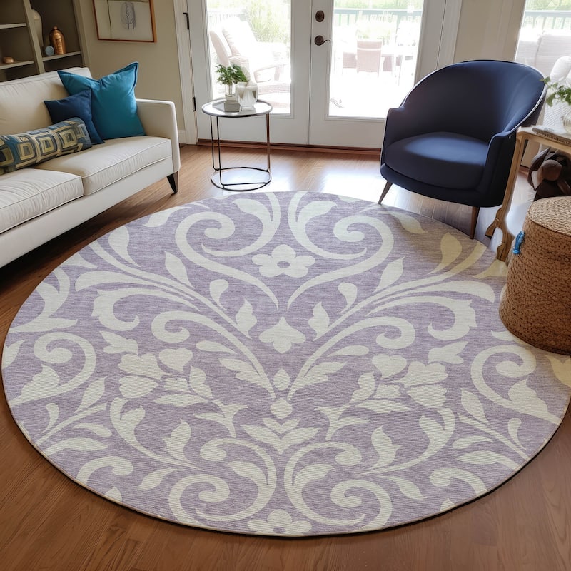 Machine Washable Indoor/ Outdoor Chantille Traditional Elegant Rug
