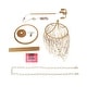 preview thumbnail 22 of 21, Alisar Mid-century Modern Mini Boho Kitchen Island Pendant with Distressed White Wood Beads