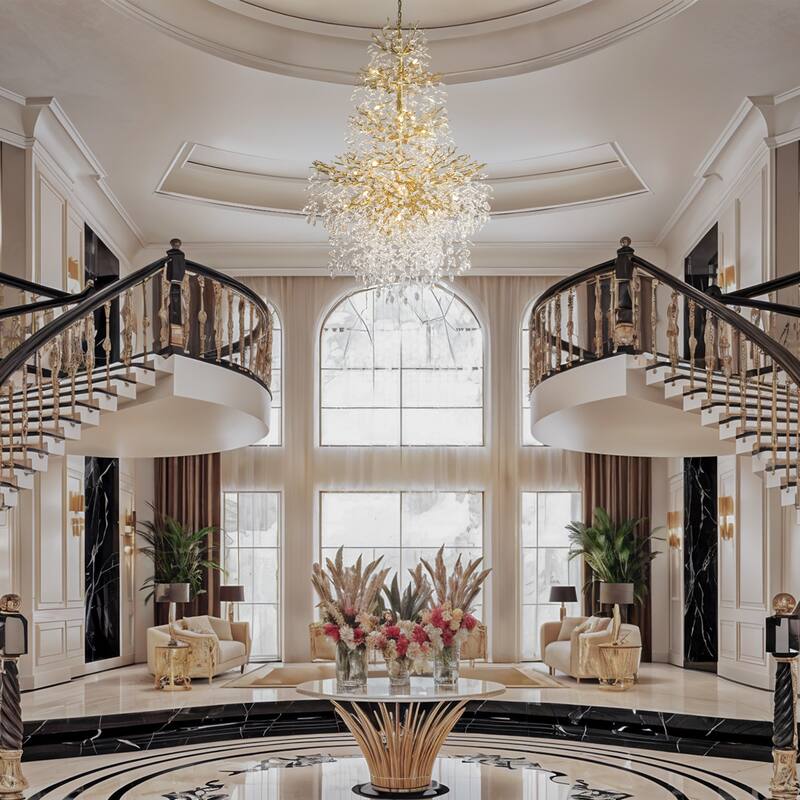 KAYLA 39.3-90.5in HorseshoeMountain ShapeChandelier