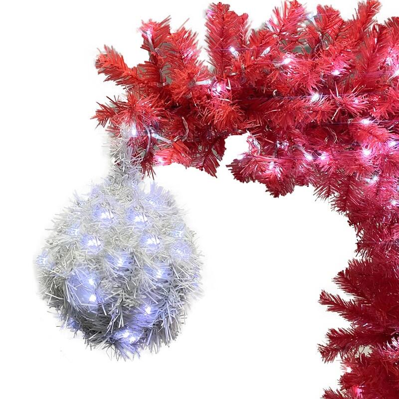 6FT Christmas Tree Bendable Santa Hat Style Christmas Tree Holiday Decoration,LED Lights X-mas
