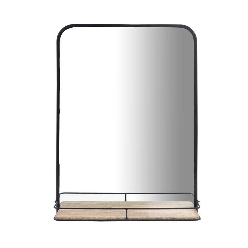 Sagebrook Home Modern Metal Bathroom Vanity Wall Mirror - 18" x 3.75" x 24" - Black
