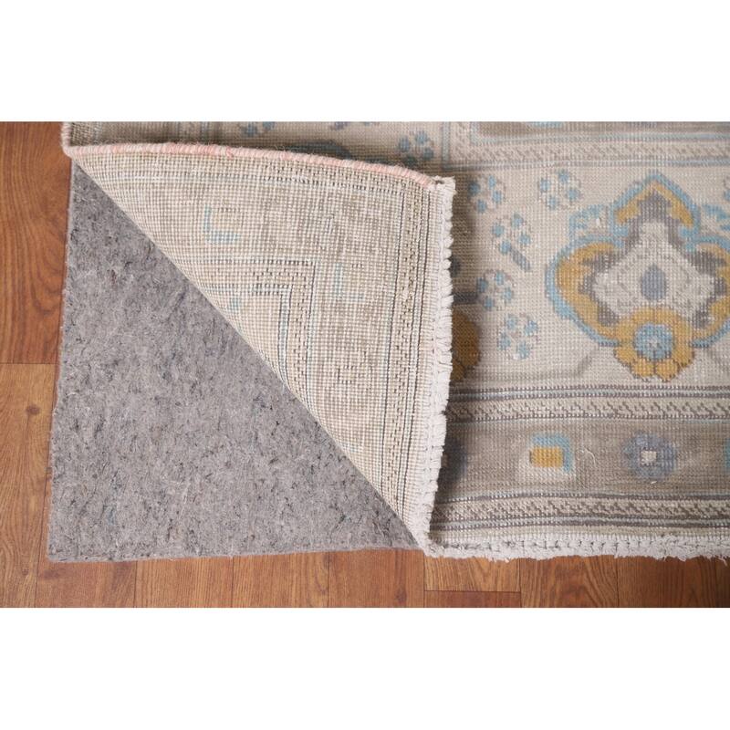 Hand Knotted Oriental 100% Wool Carpet Traditional Medallion Greys & Charcoal Tabriz Area Rug - 12' 8'' X 9' 6''