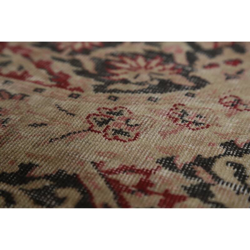 Hand Knotted Oriental 100% Wool Carpet Traditional All-Over Black Kerman Area Rug - 13' 0'' X 9' 8''