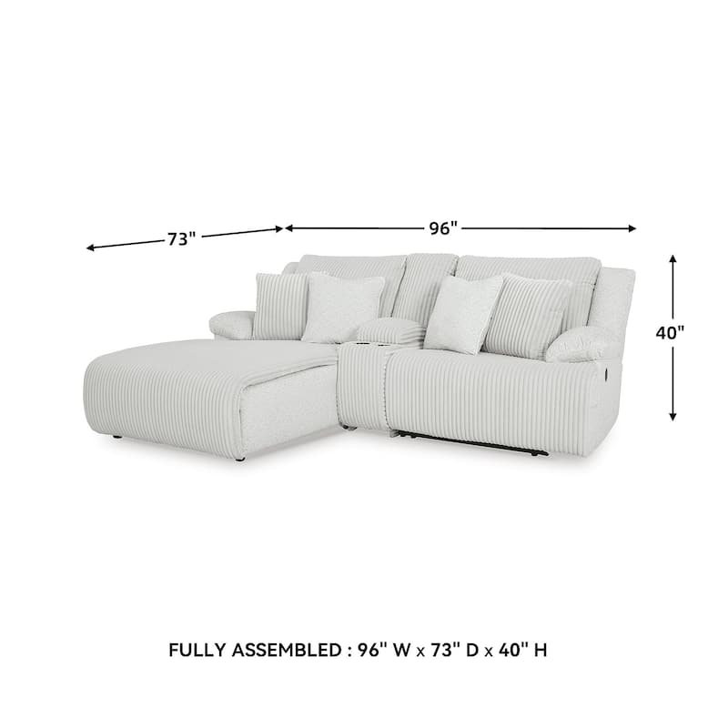 Signature Design by Ashley Top Tier 3-Piece Reclining Sectional with Chaise - 105"W x 74"D x 41"H