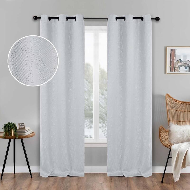 Superior Zuri Washable Room Darkening Curtains, Set of 2 Panels - 42"x84" - Platinum