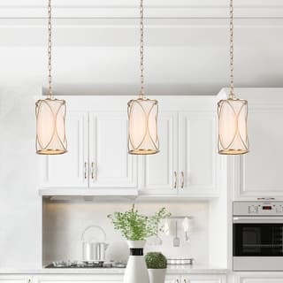 Velus Modern Farmhouse Mini Pendant Cylinder Metal Bronze Cage Kitchen Island Lights for Dining Room