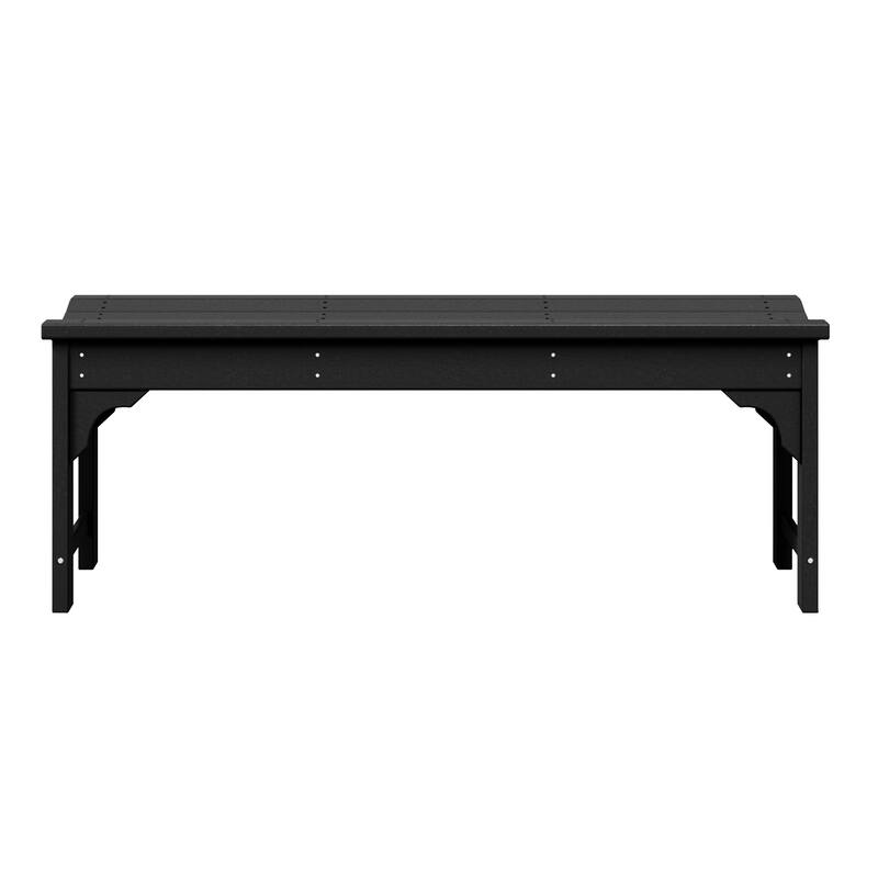 Polytrends Laguna Hdpe All Weather Outdoor Patio 48" Bench - Black