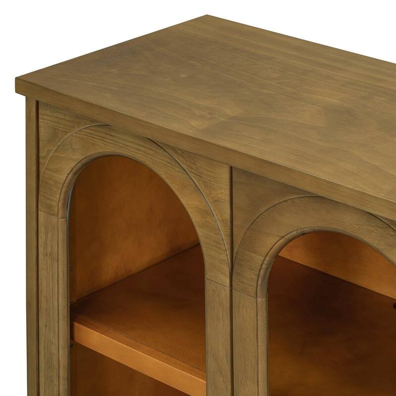 57.7" Large Sideboard Buffet Cabinet with Adjustable Shelves and Glass Doors for Kitchen and Dining Room